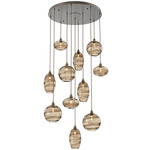 Misto Round Multi Light Pendant - Flat Bronze / Optic Bronze