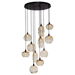 Misto Round Multi Light Pendant - Matte Black / Optic Amber