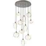 Misto Round Multi Light Pendant - Flat Bronze / Optic Amber