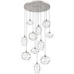 Misto Round Multi Light Pendant - Beige Silver / Optic Clear