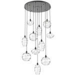 Misto Round Multi Light Pendant - Matte Black / Optic Clear