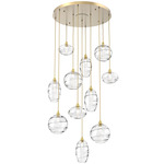 Misto Round Multi Light Pendant - Gilded Brass / Optic Clear
