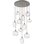 Misto Round Multi Light Pendant - Flat Bronze / Optic Clear