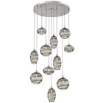 Misto Round Multi Light Pendant - Beige Silver / Optic Smoke
