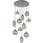Misto Round Multi Light Pendant - Flat Bronze / Optic Smoke