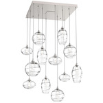 Misto Square Multi Light Pendant - Beige Silver / Optic Clear