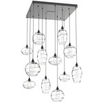 Misto Square Multi Light Pendant - Matte Black / Optic Clear