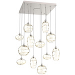 Misto Square Multi Light Pendant - Beige Silver / Optic Amber