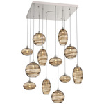 Misto Square Multi Light Pendant - Beige Silver / Optic Bronze
