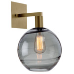 Terra Hanging Wall Sconce - Gilded Brass / Optic Smoke