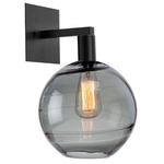 Terra Hanging Wall Sconce - Matte Black / Optic Smoke