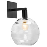 Terra Hanging Wall Sconce - Matte Black / Optic Clear
