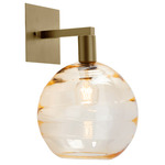 Terra Hanging Wall Sconce - Gilded Brass / Optic Amber