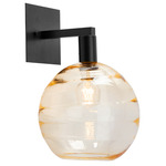 Terra Hanging Wall Sconce - Matte Black / Optic Amber