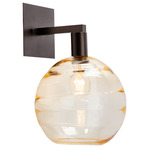 Terra Hanging Wall Sconce - Flat Bronze / Optic Amber