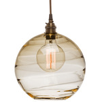 Terra Single Pendant - Flat Bronze / Optic Amber