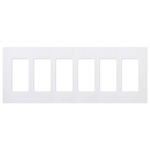 Claro Designer Style 6 Gang Wall Plate - Gloss White