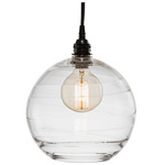 Terra Single Pendant - Matte Black / Optic Clear