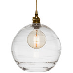 Terra Single Pendant - Gilded Brass / Optic Clear