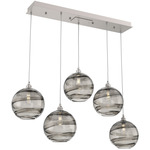 Terra Linear Multi Light Pendant - Beige Silver / Optic Smoke