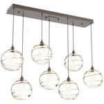 Terra Linear Multi Light Pendant - Flat Bronze / Optic Amber