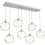 Terra Linear Multi Light Pendant - Beige Silver / Optic Amber