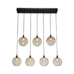 Terra Linear Multi Light Pendant - Matte Black / Optic Amber