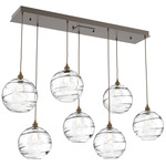 Terra Linear Multi Light Pendant - Flat Bronze / Optic Clear