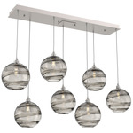 Terra Linear Multi Light Pendant - Beige Silver / Optic Smoke