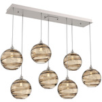 Terra Linear Multi Light Pendant - Beige Silver / Optic Bronze
