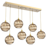 Terra Linear Multi Light Pendant - Gilded Brass / Optic Bronze