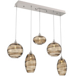 Misto Linear Multi Light Pendant - Beige Silver / Optic Bronze