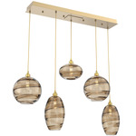 Misto Linear Multi Light Pendant - Gilded Brass / Optic Bronze