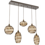 Misto Linear Multi Light Pendant - Flat Bronze / Optic Bronze