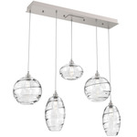 Misto Linear Multi Light Pendant - Beige Silver / Optic Clear