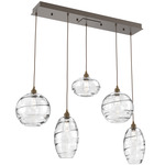 Misto Linear Multi Light Pendant - Flat Bronze / Optic Clear