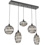 Misto Linear Multi Light Pendant - Matte Black / Optic Smoke