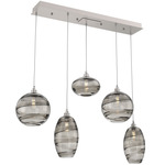 Misto Linear Multi Light Pendant - Beige Silver / Optic Smoke