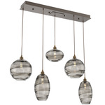 Misto Linear Multi Light Pendant - Flat Bronze / Optic Smoke