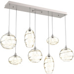 Misto Linear Multi Light Pendant - Beige Silver / Optic Amber