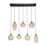 Misto Linear Multi Light Pendant - Matte Black / Optic Amber