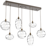 Misto Linear Multi Light Pendant - Flat Bronze / Optic Clear