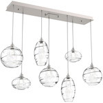 Misto Linear Multi Light Pendant - Beige Silver / Optic Clear