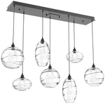 Misto Linear Multi Light Pendant - Matte Black / Optic Clear