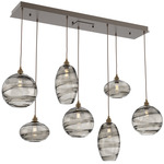Misto Linear Multi Light Pendant - Flat Bronze / Optic Smoke