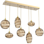 Misto Linear Multi Light Pendant - Gilded Brass / Optic Bronze