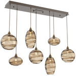 Misto Linear Multi Light Pendant - Flat Bronze / Optic Bronze