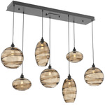 Misto Linear Multi Light Pendant - Matte Black / Optic Bronze
