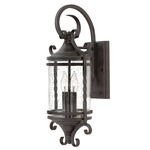 Casa Ornate Outdoor Wall Light - Olde Black / Clear Seedy