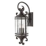 Casa Ornate Outdoor Wall Light - Olde Black / Clear Seedy